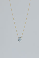 Single Stone Necklace -  Aquamarine