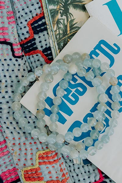 Stretchy Beaded Bracelet - Aquamarine