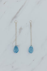 Wings Hawaii Drop Chain Aquamarine earring charms in sterling silver. Fine jewelry handcrafted in Maui. Mix, match, layer, customize with our Charm Bar Collection. Modern, beachy, boho chic jewelry made in Hawaii. 