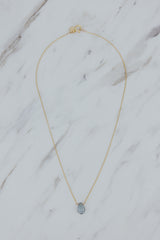 Single Stone Necklace -  Aquamarine thumbnail