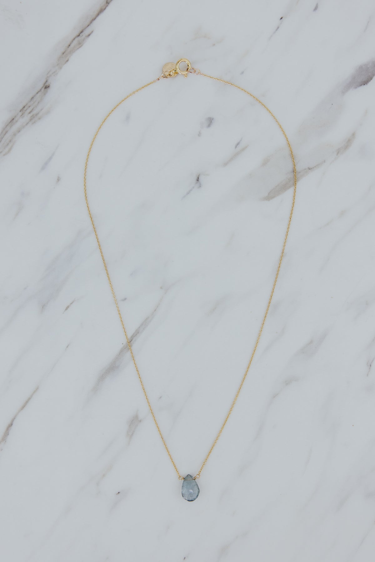 Single Stone Necklace - Aquamarine
