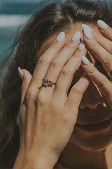 Trinity Ring - Aquamarine + Sunstone thumbnail