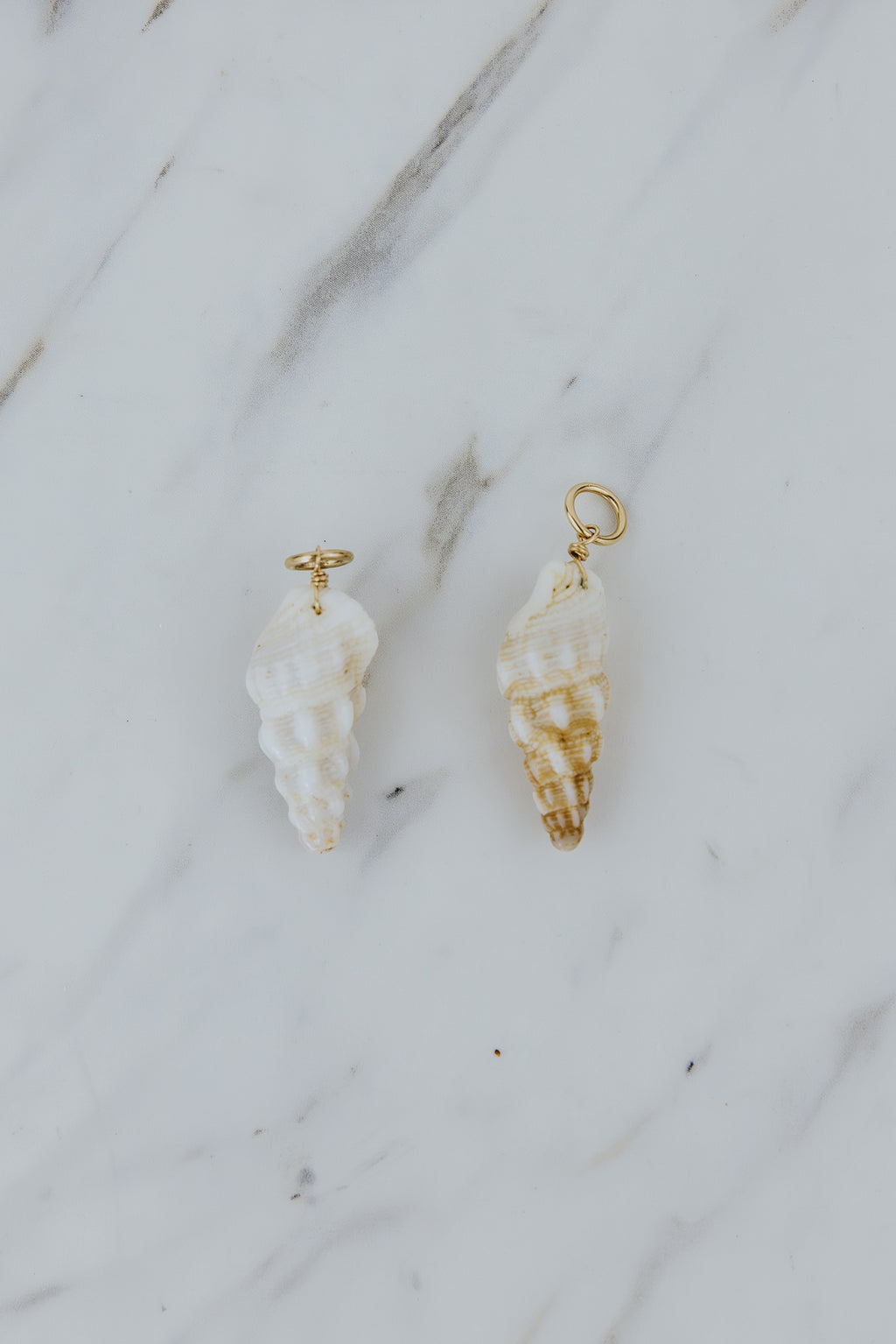 Earring Charms - White Horn Shells