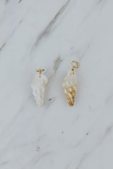 Earring Charms - White Horn Shells