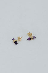 Banded Crystal Studs - Amethyst thumbnail