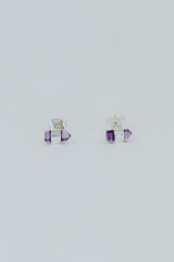Banded Crystal Studs - Amethyst thumbnail
