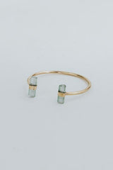 wings hawaii banded aqua tourmaline cuff bracelet in 14k gold fill  thumbnail