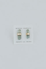 Banded Crystal Studs - Green Tourmaline | Gold Filled thumbnail