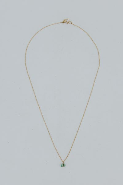 Banded Emerald Necklace - 14k