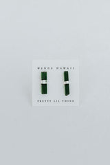 Banded Crystal Studs - Green Tourmaline | Sterling Silver thumbnail