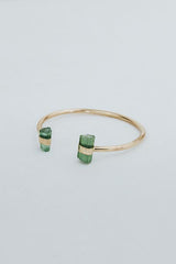wings hawaii banded green tourmaline cuff bracelet in 14k gold fill  thumbnail