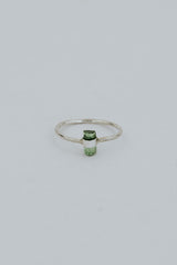Banded Crystal Ring -  Green Tourmaline - Sterling Silver thumbnail