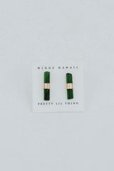 Banded Crystal Studs - Green Tourmaline | Gold Filled thumbnail