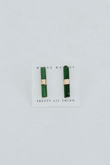 Banded Crystal Studs - Green Tourmaline | Gold Filled thumbnail