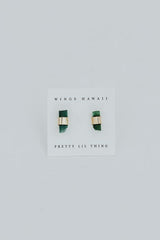 Banded Crystal Studs - Green Tourmaline | Gold Filled thumbnail