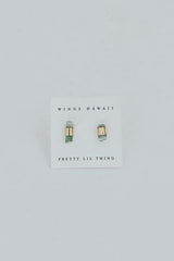 Banded Crystal Studs - Green Tourmaline | Gold Filled thumbnail