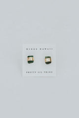 Banded Crystal Studs - Green Tourmaline | Gold Filled thumbnail