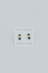 Banded Crystal Studs - Green Tourmaline | Gold Filled thumbnail