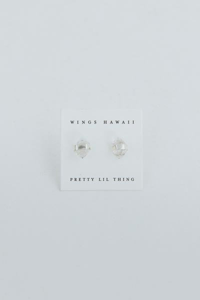 Banded Crystal Studs - Herkimer Diamond