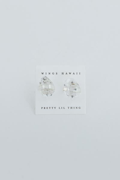 Banded Crystal Studs - Herkimer Diamond