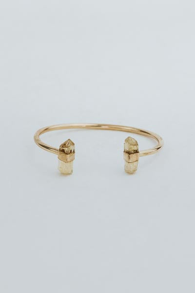 wings hawaii banded imperial topaz crystal cuff bracelet in 14k gold fill 