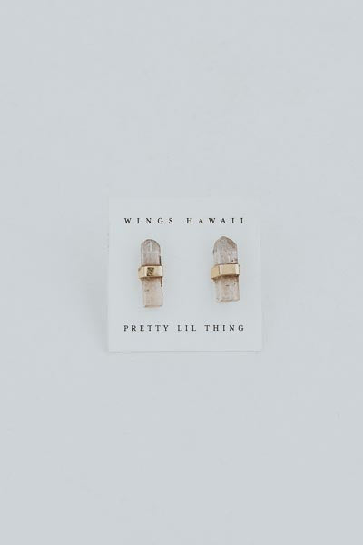 Banded Crystal Studs | 14K