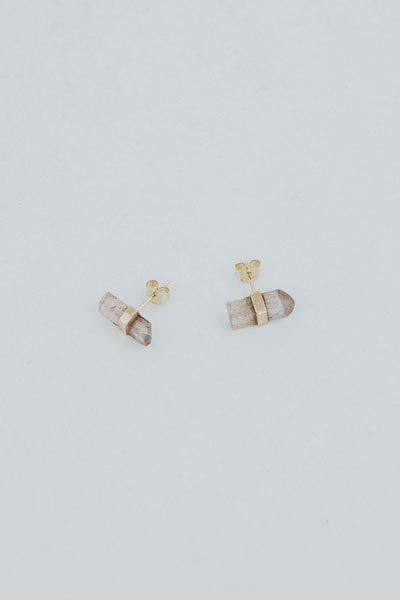 Banded Crystal Studs | 14K