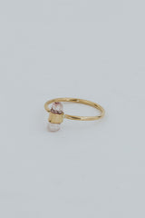 Banded Crystal Ring - Pink Tourmaline thumbnail
