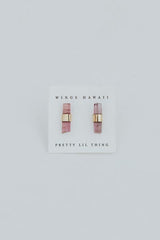 Banded Crystal Studs - Sea Rose Tourmaline thumbnail