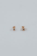 Banded Crystal Studs - Pink Tourmaline 14k Rose Gold thumbnail