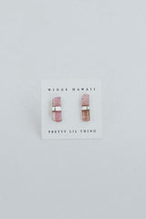 Banded Crystal Studs - Sea Rose Tourmaline thumbnail
