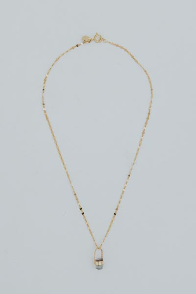 Bullet Charm Necklace - Tourmaline