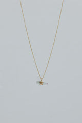 Banded Crystal Charm Necklace - Green Tourmaline thumbnail