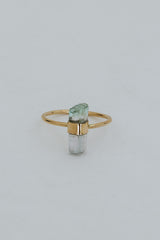 Banded Crystal Ring - Watermelon Tourmaline thumbnail