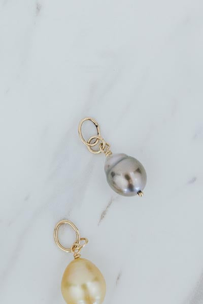 Necklace Charm - Pearls | 14k