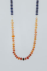Beaded Lapis and Fire Opal Necklace thumbnail