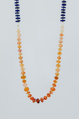 Beaded Lapis and Fire Opal Necklace thumbnail
