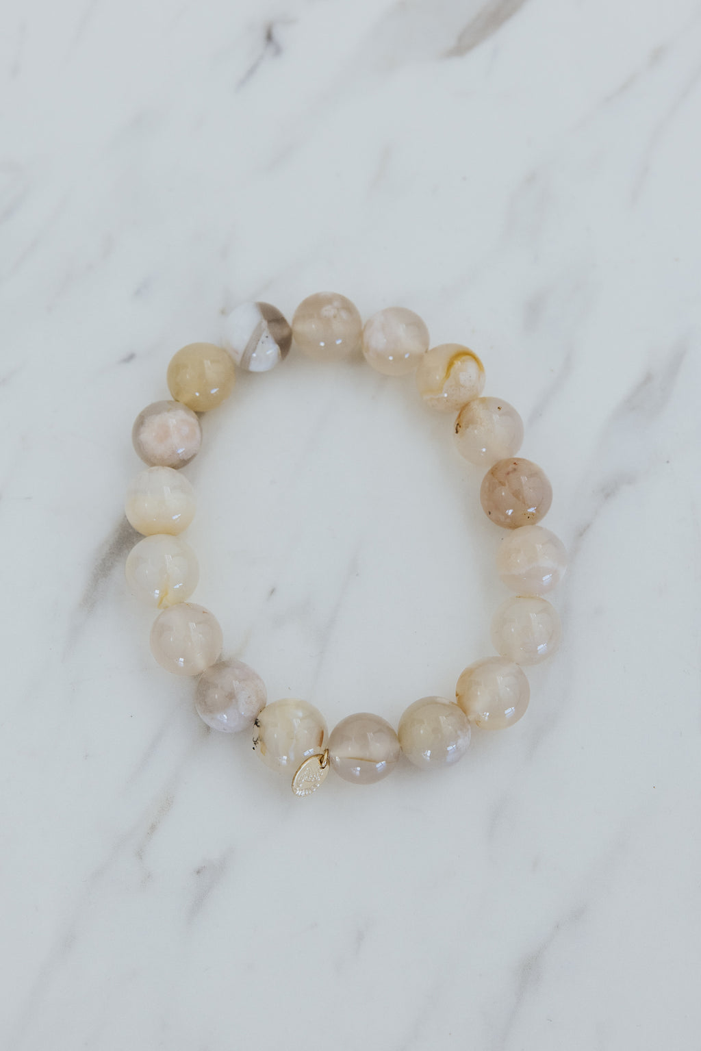 Gem Stretch Bracelet Large - Sakura Agate