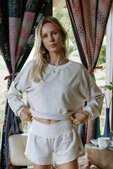 Boxy Long Sleeve - Beige and Cream Stripe thumbnail