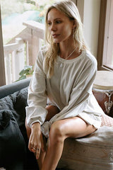 Boxy Long Sleeve - Beige and Cream Stripe thumbnail