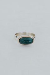 Wings Hawaii cats eye tourmaline horizon ring in 14k rose gold thumbnail