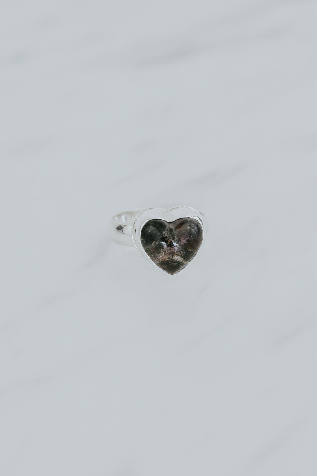 Heart Stone Ring - Chlorite Quartz