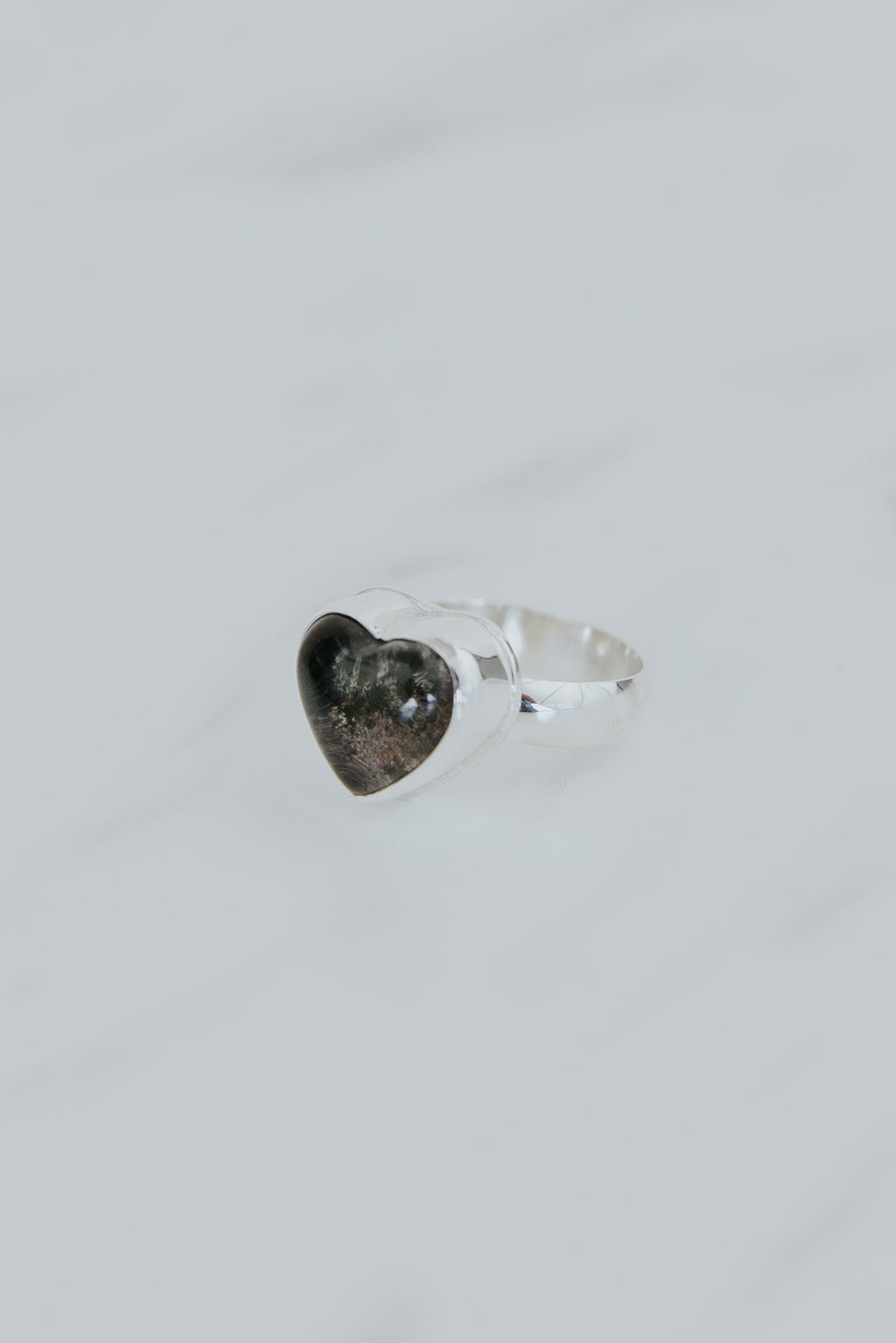 Heart Stone Ring - Chlorite Quartz