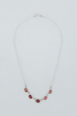 Wings Hawaii Five Stone - Bezel Set Necklace with Pink Tourmaline thumbnail