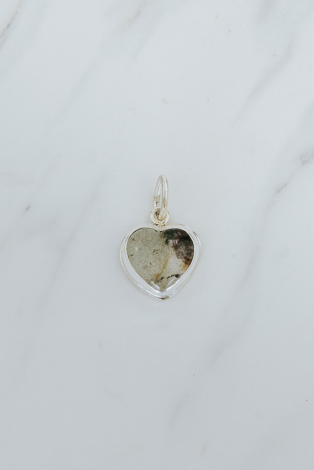 Heart Stone Necklace Charm - Chlorite Quartz