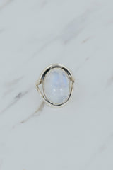 Vertical Evil Eye Ring - Moonstone thumbnail