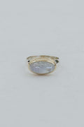 Wings Hawaii Horizon ring with rainbow moonstone in 14k yellow gold and sterling silver