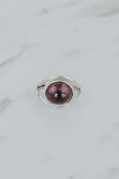 Evil Eye Ring - Pink Tourmaline