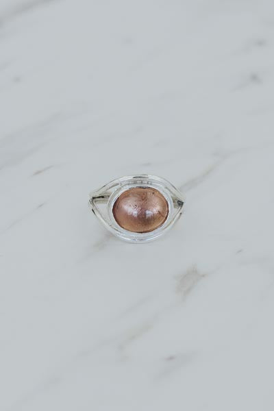 Evil Eye Ring - Pink Tourmaline