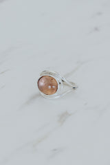 Evil Eye Ring - Pink Tourmaline thumbnail
